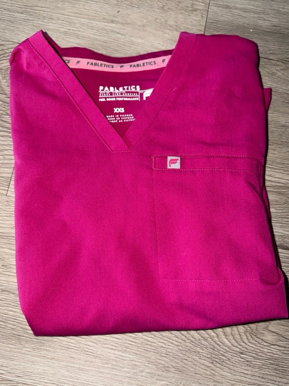 Fabletics V-Neck Scrub Top - Hot Pink
